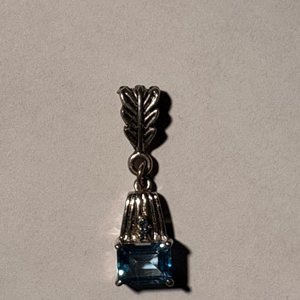 Silver Pendant with Blue Gemstone